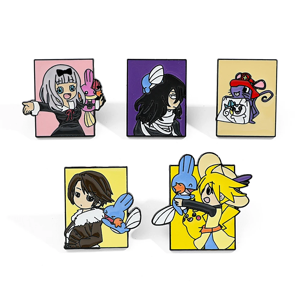 Embroidery Wallpaper - 5 Peças de Broches de Personagens