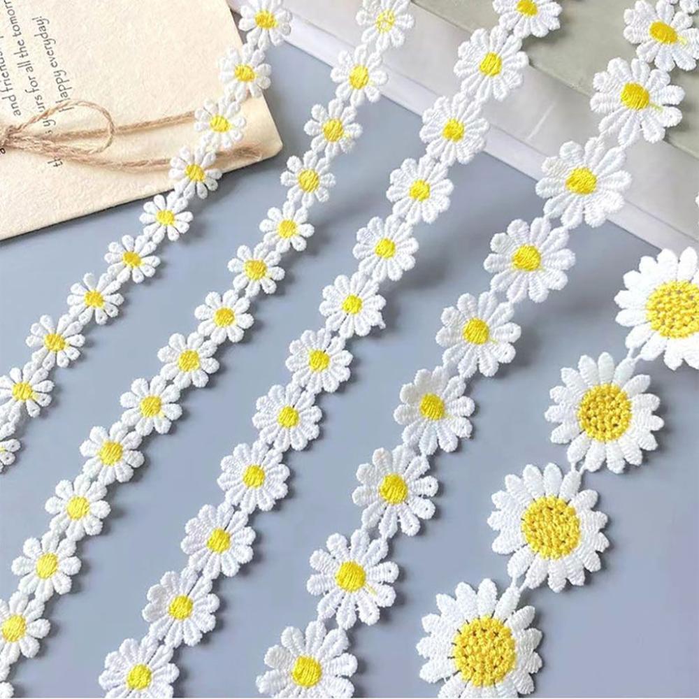Embroidery Daisy Flower - Linda Daisy Bordado Branco Tecido De