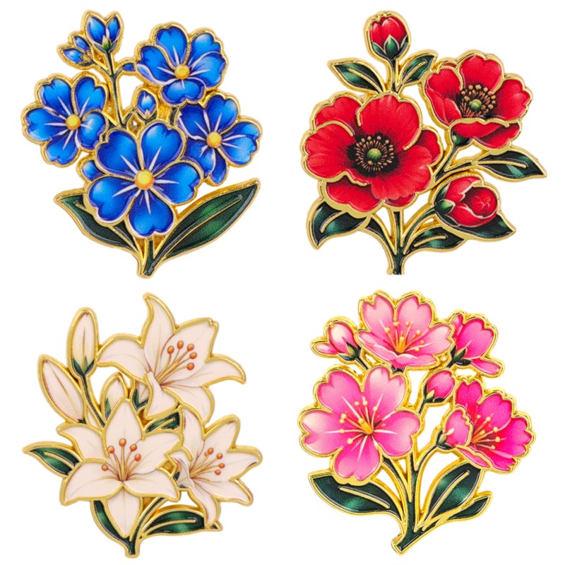Embroidery Wallpaper - Broche Esmaltado Vintage Fofo e Colorido