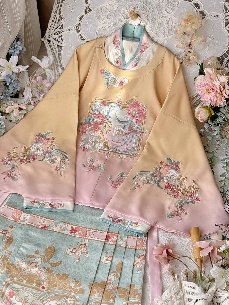 Embroidery Skirt - Novo hanfu feminino sistema ming em