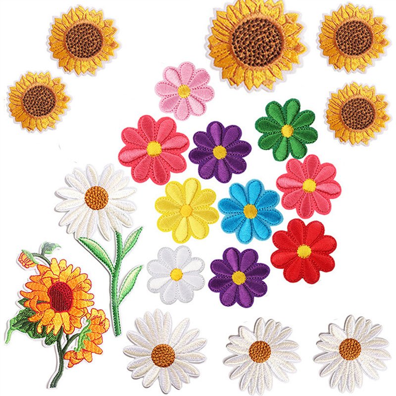 2-10 pçs flor ferro em remendo - Embroidery Daisy Flower avaliação e preço