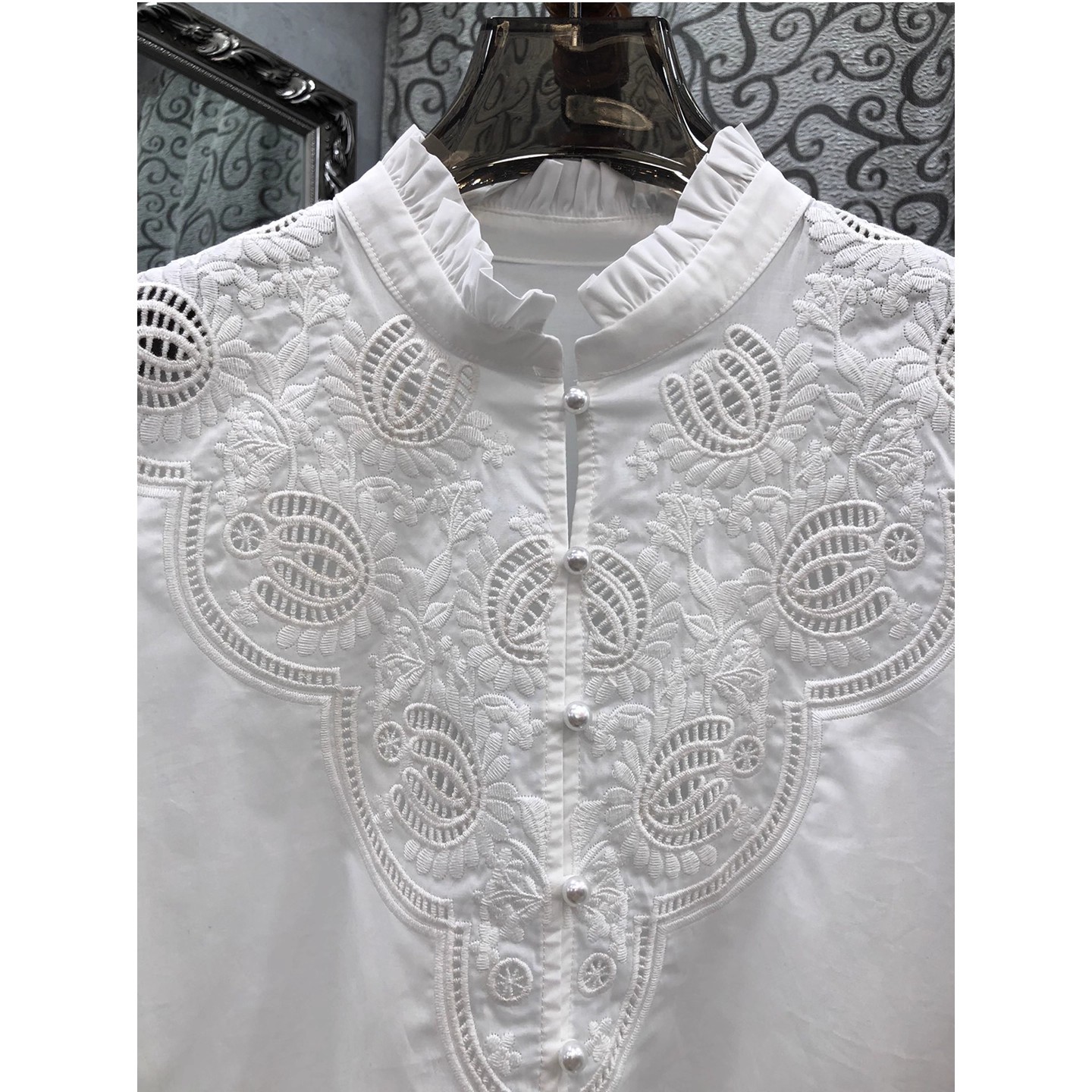 100% camisas de algodão 2025 e - Embroidery Flower Pattern avaliação e preço