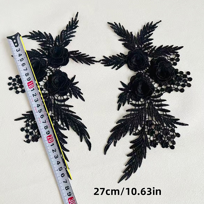2 Peças/1 Par de Apliques de R - Embroidery Flower Pattern avaliação e preço