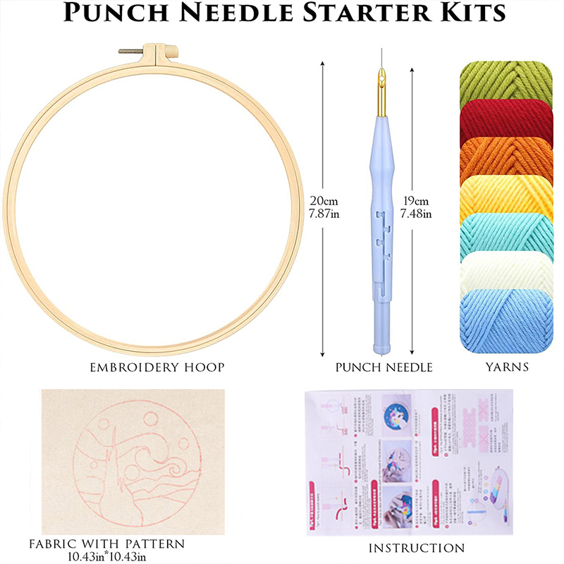 Diy punch agulha kits de borda - Embroidery Daisy Flower avaliação e preço