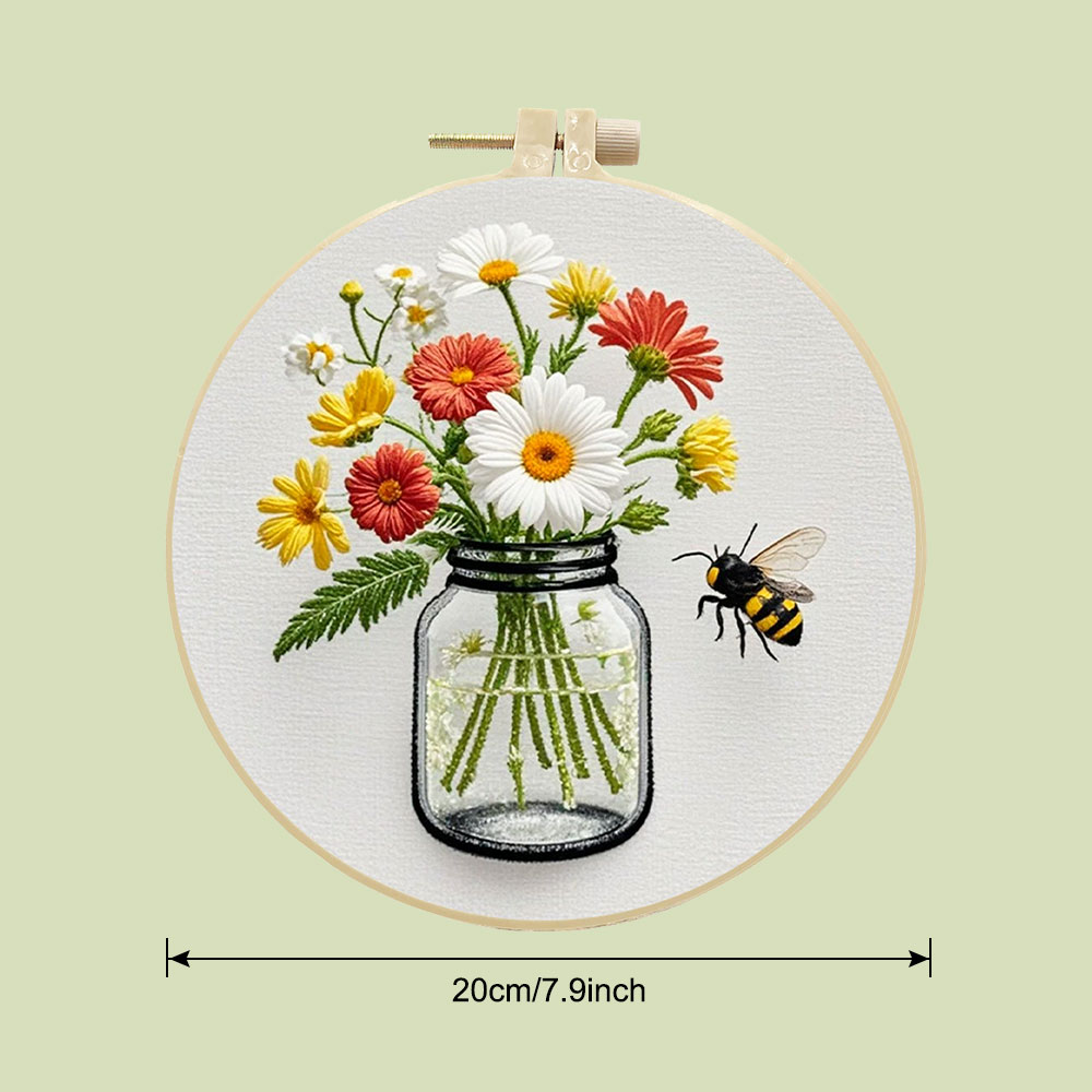 1 pçs kits de bordado diy marg - Embroidery Daisy Flower avaliação e preço