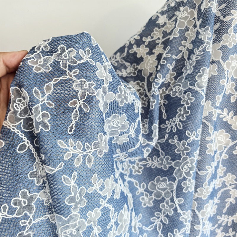 Tecido de Renda Tule com Borda - Embroidery Flower Pattern avaliação e preço