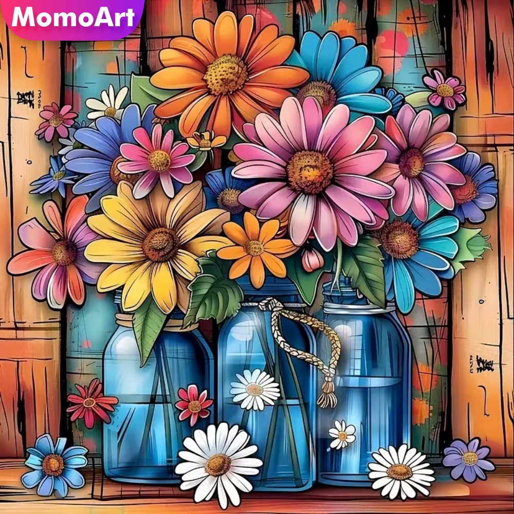 Pintura de Arte em Diamante Mo - Embroidery Daisy Flower avaliação e preço