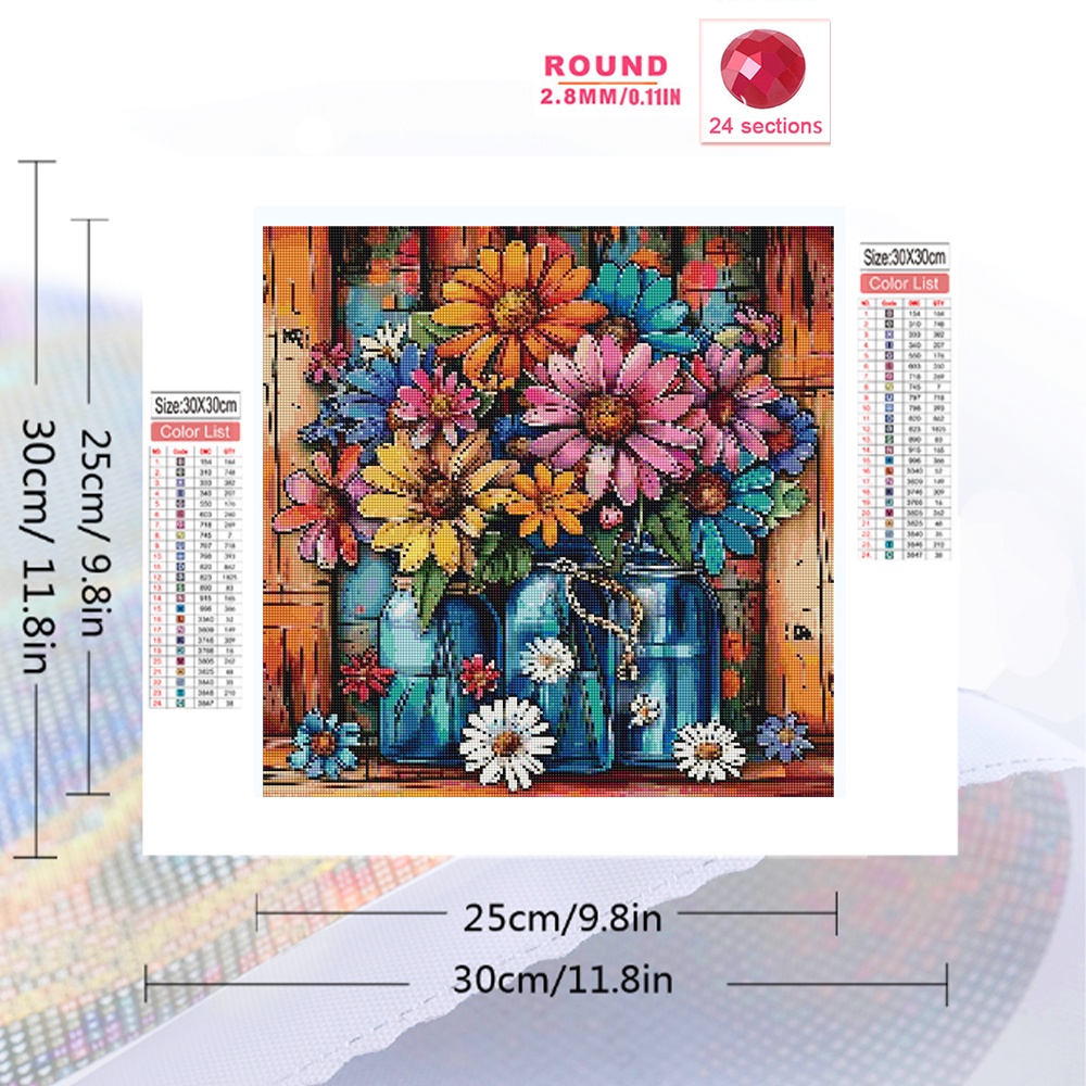 Pintura de Arte em Diamante Mo - Embroidery Daisy Flower avaliação e preço