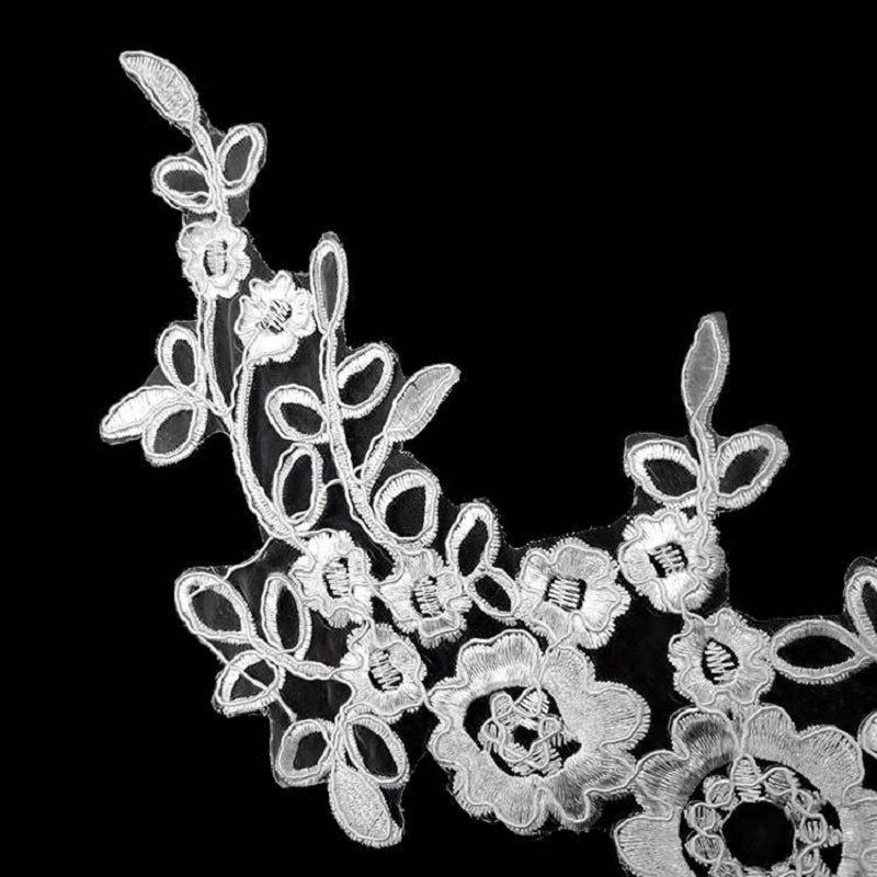1 par bordado no padrão de flo - Embroidery Flower Pattern avaliação e preço