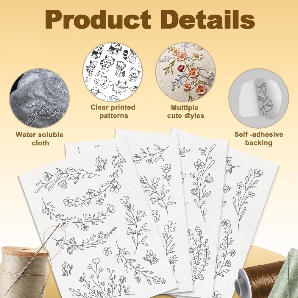 Papel Estabilizador de Bordado - Embroidery Flower Pattern avaliação e preço
