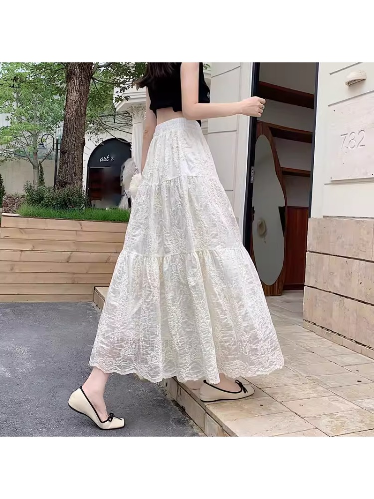 Saia Midi Feminina Plus Size d - Embroidery Skirt avaliação e preço