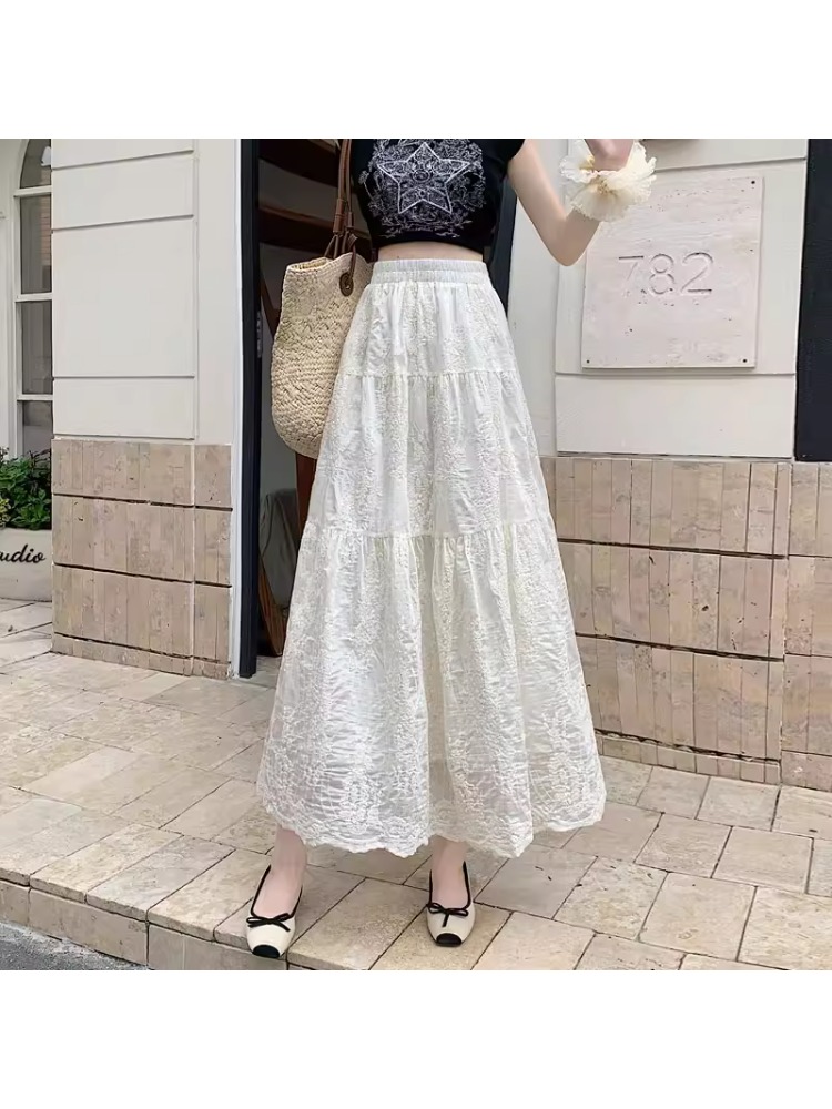 Saia Midi Feminina Plus Size d - Embroidery Skirt avaliação e preço