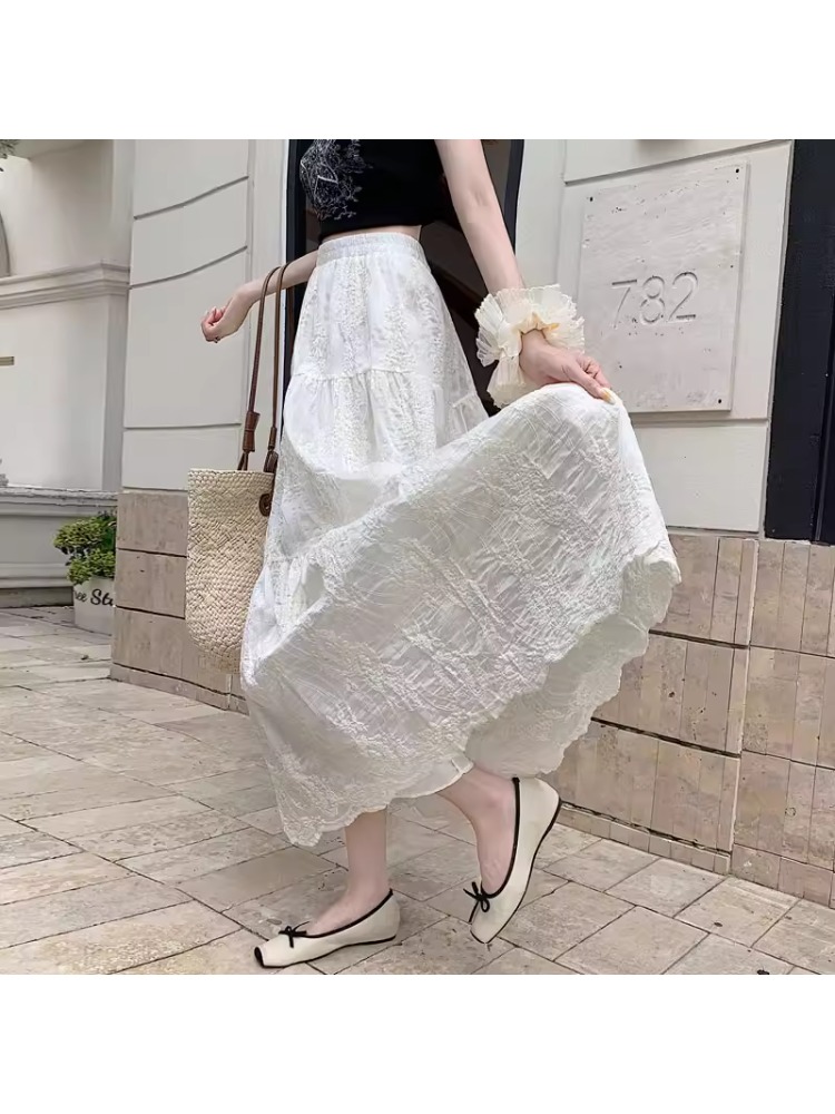 Saia Midi Feminina Plus Size d - Embroidery Skirt avaliação e preço