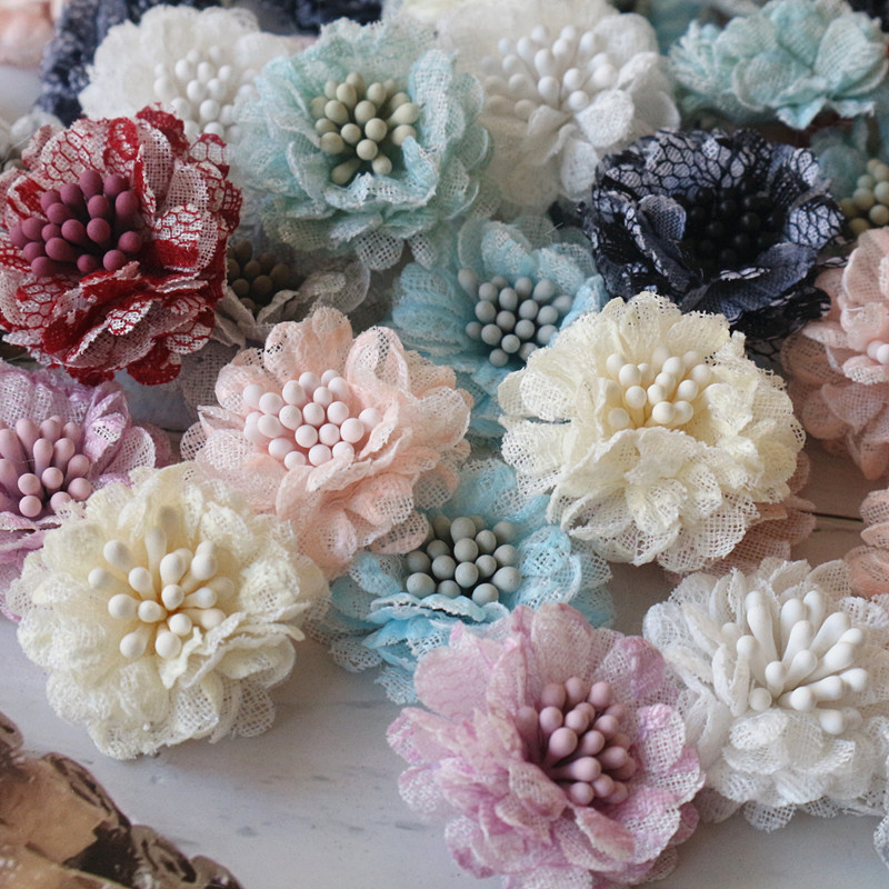 10 peças 3cm tecido de renda p - Embroidery Daisy Flower avaliação e preço