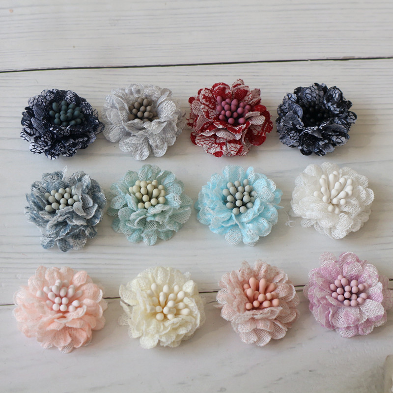 10 peças 3cm tecido de renda p - Embroidery Daisy Flower avaliação e preço