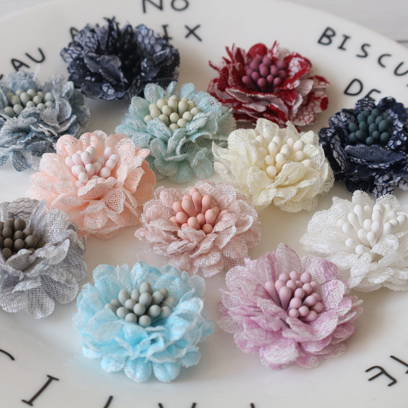 10 peças 3cm tecido de renda p - Embroidery Daisy Flower avaliação e preço