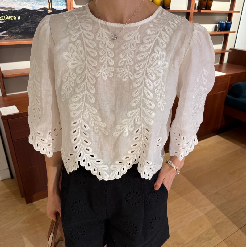 Camisa Feminina Estilo Francês - Embroidery Unique Design avaliação e preço