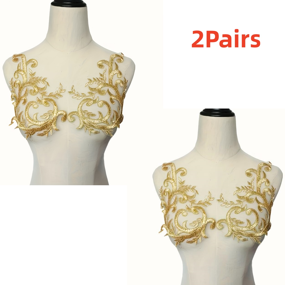 2 Pares de Apliques de Flores  - Embroidery Flower Pattern avaliação e preço