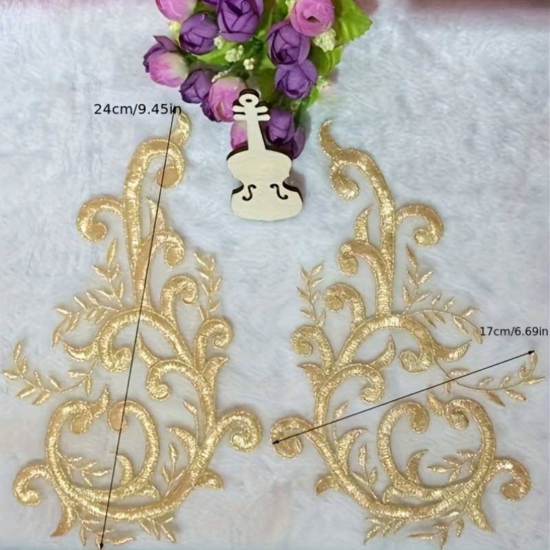 2 Pares de Apliques de Flores  - Embroidery Flower Pattern avaliação e preço