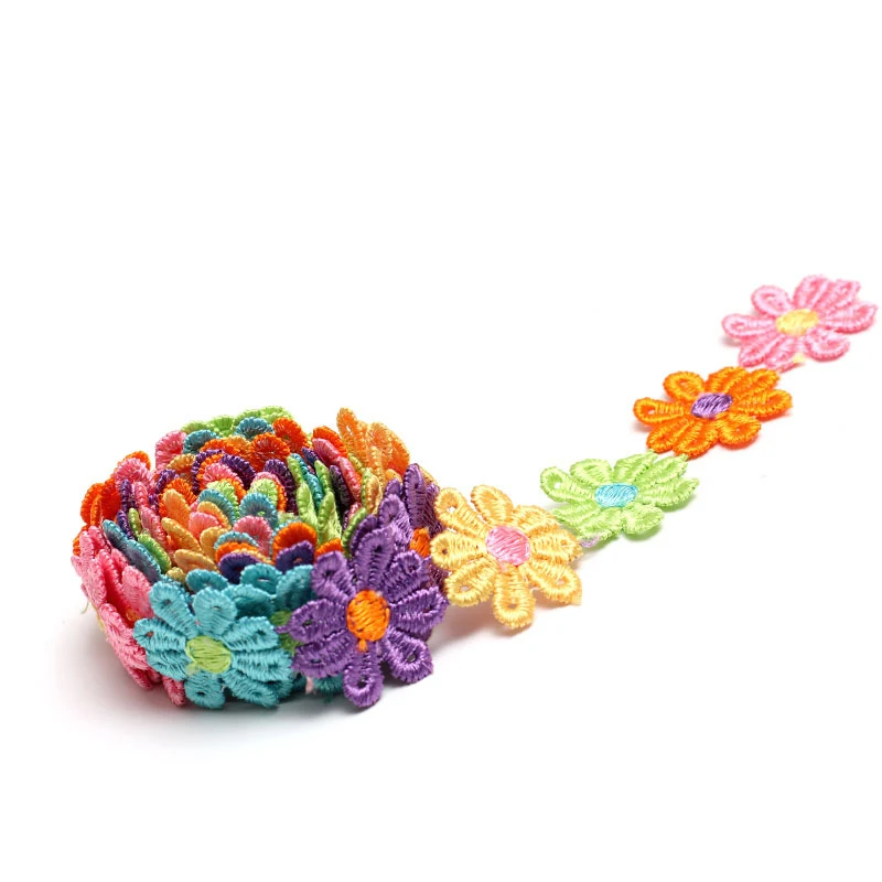 15 jardas colorido margarida f - Embroidery Daisy Flower avaliação e preço