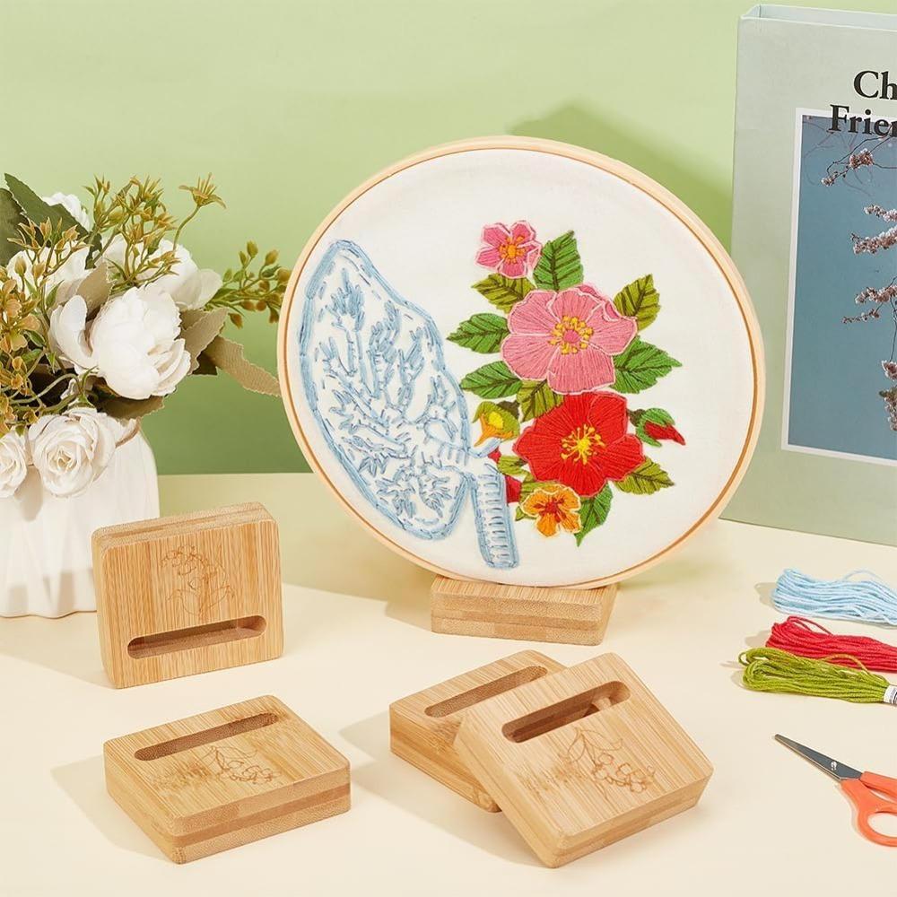 6 pçs bordado aro retângulo ex - Embroidery Flower Pattern avaliação e preço